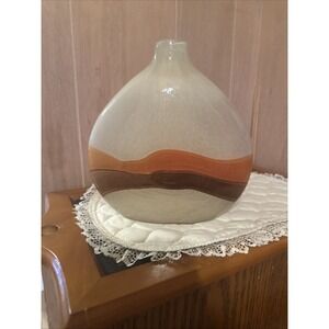 Pier 1 Imports hand-blown glass vase with a retro 70s Look